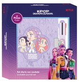 KPop Demon Hunters dagboek met slot en 10 kleuren pen - 20.6x14.6/2.3cm papier