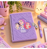 KPop Demon Hunters dagboek met slot en 10 kleuren pen - 20.6x14.6/2.3cm papier