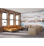 Fotobehang - Witte Bibliotheek - 232 cm x 315 cm - Multi