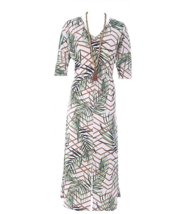 Betere Maxi jurk met split, print & ketting - Q879 - Lou Lou Fashion QH-19