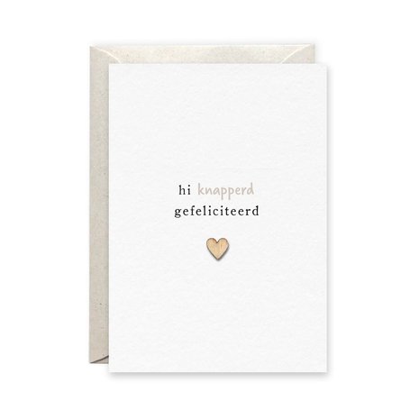 PINK PEACH Kaart Knapperd Gefeliciteerd