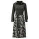 K Design K Design - Kleedje met print, bovenkant in leder look & riem - T878 K Design K Design - Kleedje met print, bovenkant in leder look & riem - T878