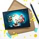 Illustralies Wenskaart - Vosje leest Illustralies Wenskaart - Vosje leest