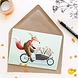 Illustralies Wenskaart - Bloemen bakfiets Illustralies Wenskaart - Bloemen bakfiets