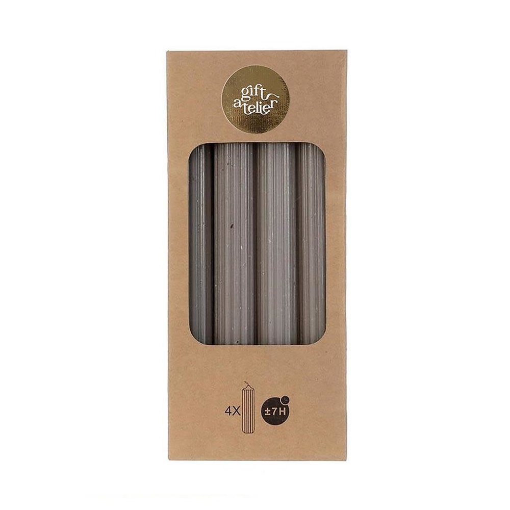 Gift Aterlier Kaarsen - set van 4 - Andante grey / grijs