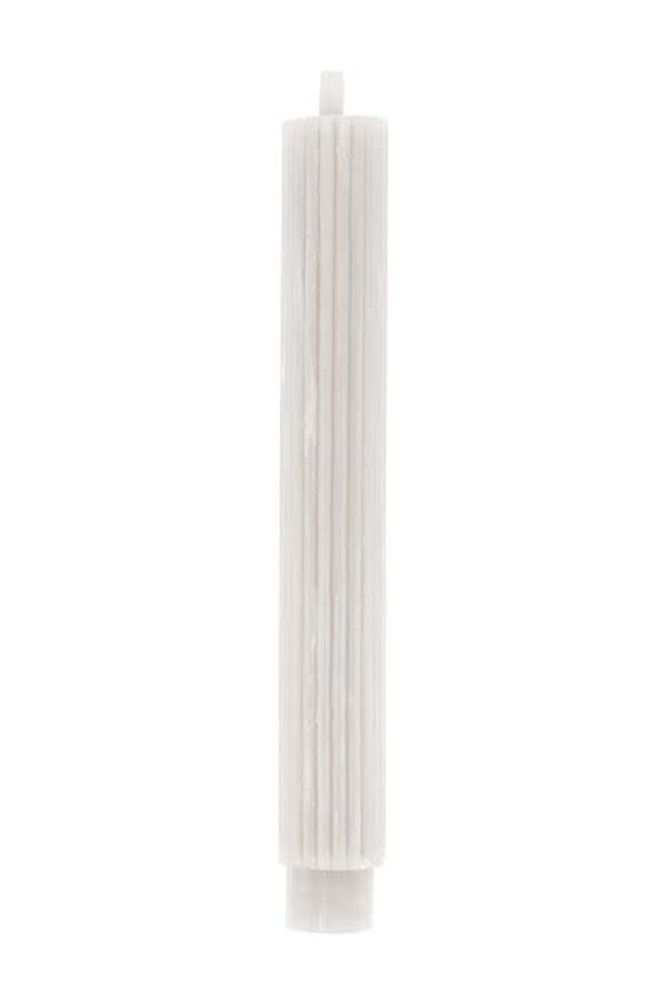 Zusss 2 geribbelde kaarsen 20cm - krijt