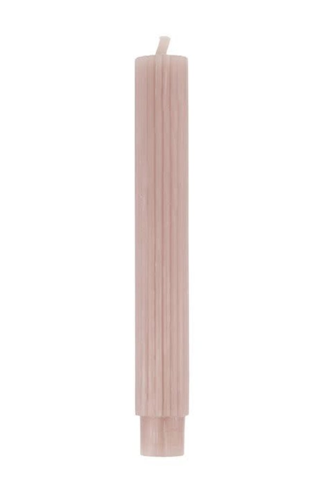 Zusss 2 geribbelde kaarsen 20cm - leem