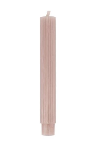 Zusss 2 geribbelde kaarsen 20cm - leem