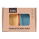 Senza Terracotta Schaaltjes Rechthoek Blauw/Geel /2 Senza Terracotta Schaaltjes Rechthoek Blauw/Geel /2