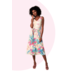 K.Design Jurk (midi) mouwloos, tropische bloemenprint - W318 K.Design Jurk (midi) mouwloos, tropische bloemenprint - W318