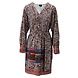 K.Design Midi V hals jurk met luipaardprint - X346 K.Design Midi V hals jurk met luipaardprint - X346