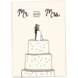 Kaart Blanche Wenskaart - Mr and Mrs Kaart Blanche Wenskaart - Mr and Mrs