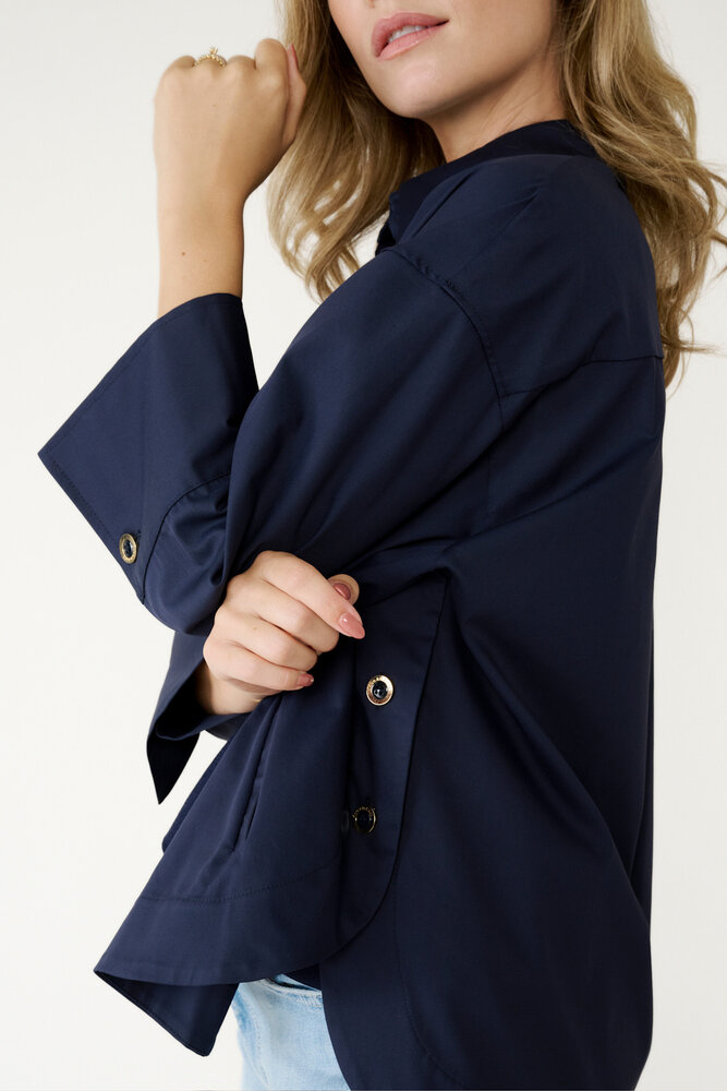 Due Amanti Blouse Button Up - April-Navy