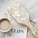 Clips Bobby - Bamboo brush - Marmer wit Clips Bobby - Bamboo brush - Marmer wit