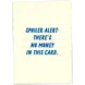 Kaart Blanche Wenskaart - No money inside Kaart Blanche Wenskaart - No money inside