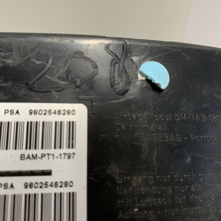 Beifahrerairbag rechts vorne 9802546280 Peugeot 2008