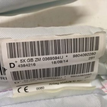 dakairbag  rechts 9804092280  peugeot 2008