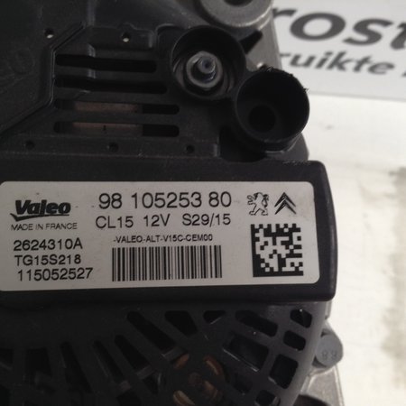 alternator 9810525380 PEUGEOT 208 cl15 12v valeo