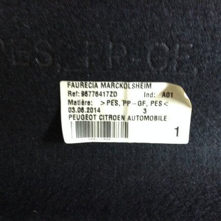 Hoedenplank 96776417ZD peugeot 308 T9  5 deurs