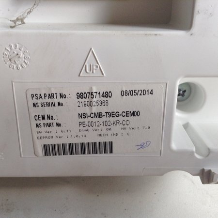 Odometer 9807571480 Peugeot 308 T9