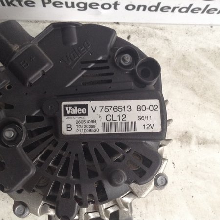 Lichtmaschine V757651380 CL12 Valeo Peugeot 308 Turbo Diesel (5705KG)