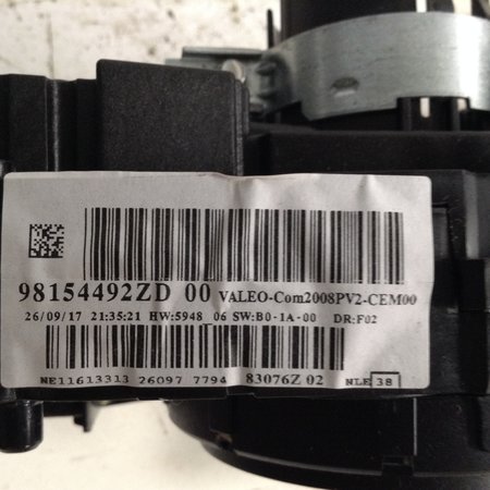 Combination switch Steering column 98154492ZD Peugeot 208