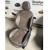 Front Seat Left Half Leather/Suede Brown/Black Peugeot 2008