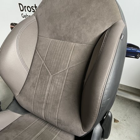 Front Seat Left Half Leather/Suede Brown/Black Peugeot 2008