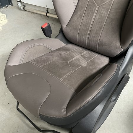 Front Seat Left Half Leather/Suede Brown/Black Peugeot 2008