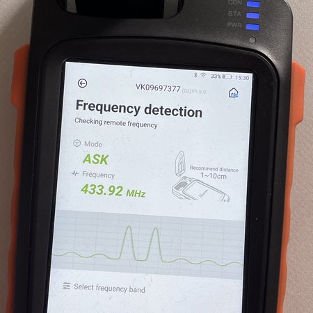 Peugeot 2-knops klapsleutel - sleutelbaard recht met elektronica 433MHZ - ID46 transponder - batterij behuizing