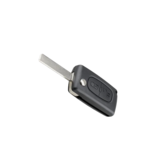 Peugeot 2 button flip key - key bit straight with electronics 433MHZ - ID46 transponder - battery housing