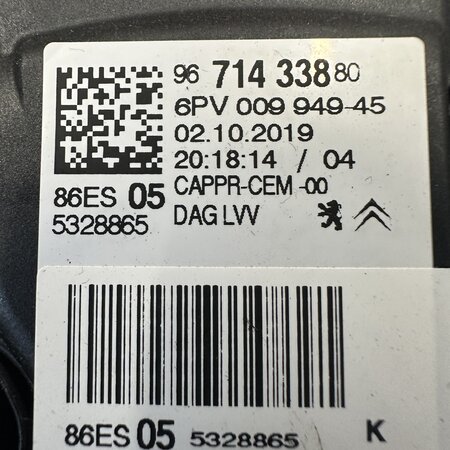 Gaspedalstellungssensor mit Teilenummer 9671433880 Peugeot 2008