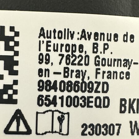 Steering wheel airbag 98408609ZD Peugeot 308 II