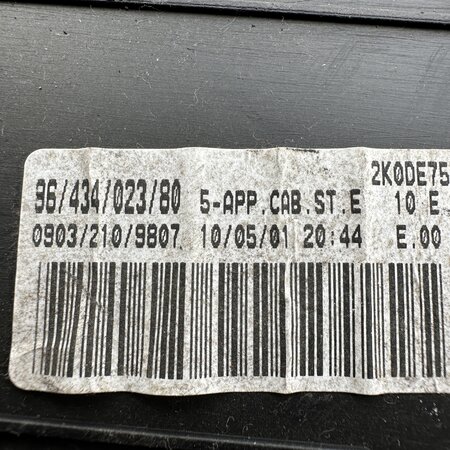 Odometer 9643402380 Peugeot 206