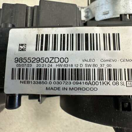 Combination switches Steering column with article number 98552950ZD Peugeot 208 II