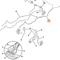 Rem leiding  voor naar achter 9856087680 Peugeot 208 II hybride