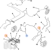 Rem leiding links   naar abs  pomp  9824117880 Peugeot 208 II hybride