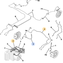 Rem leiding rechts naar abs  pomp  9824102880 Peugeot 208 II hybride
