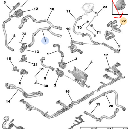 Kühlmittelschlauch 9826182080 Elektrizität Peugeot 208 E