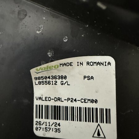 Daytime Running Lights/ Valeo/ Left Front 9850436380 Peugeot 2008 II