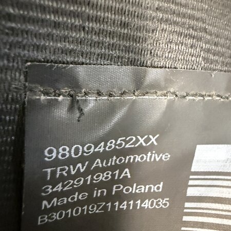 Veiligheidsgordels Links-Achter met artikelnummer 98094852XX Peugeot 5008 II