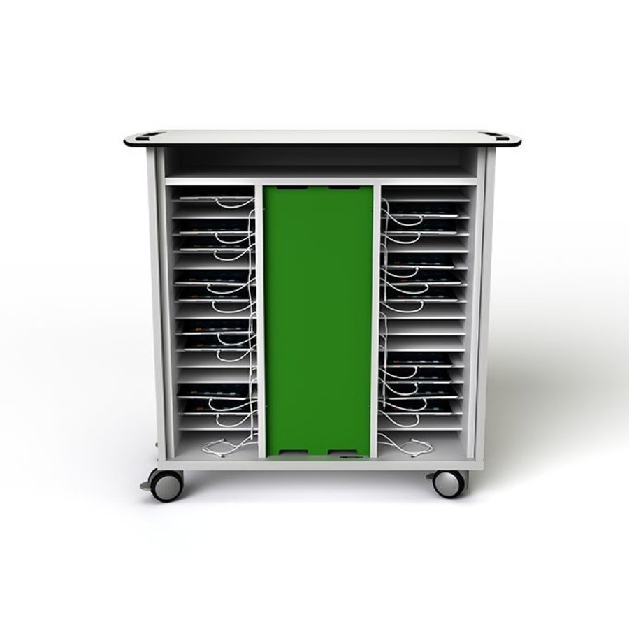 Charging cart for 32 iPads and/or tablets, with wheels and lock