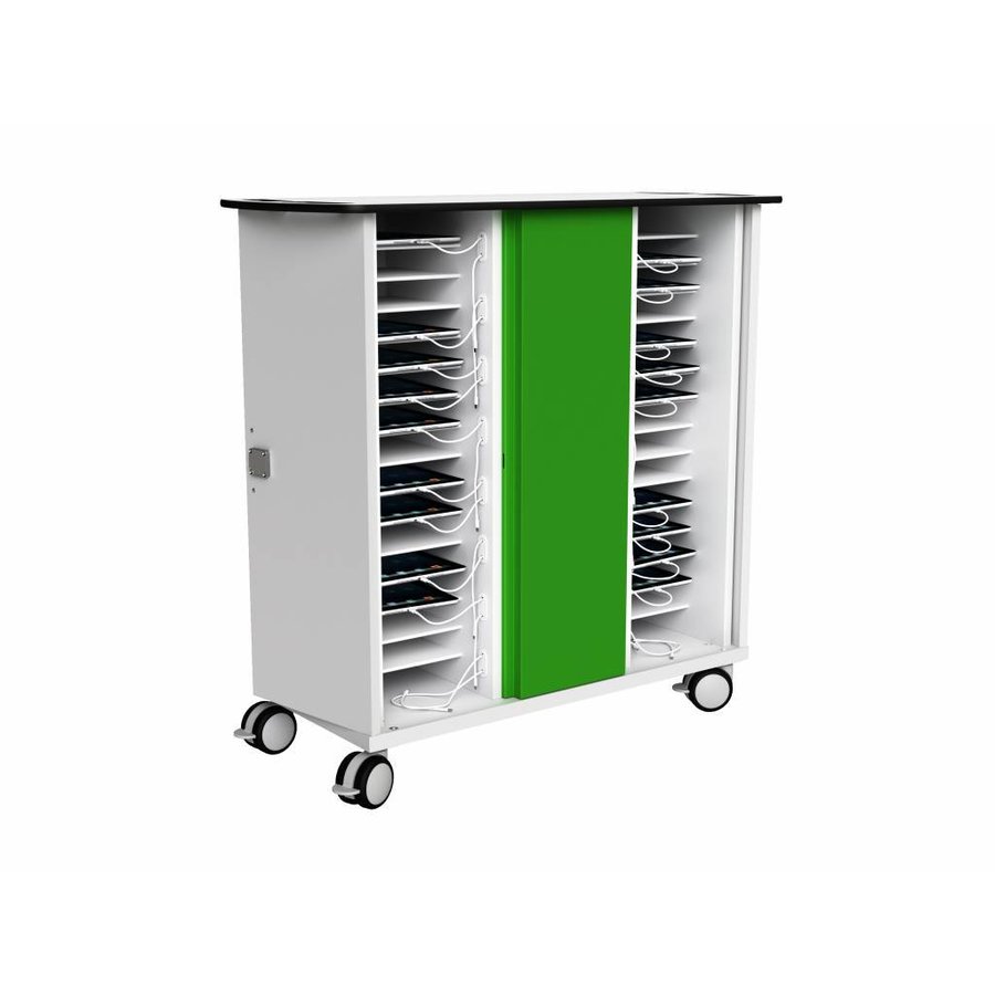 Charging cart for 32 iPads and/or tablets, with wheels and lock