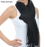 Original handgewebter  Pashmina Schal 70x200 cm - 100% Cashmere schwarz