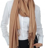 Original handgewebter  Pashmina Schal 70x200 cm - 100% Cashmere beige-rose