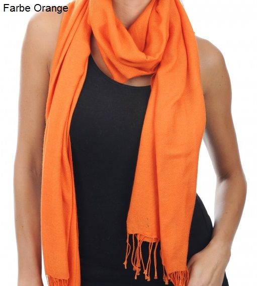 Original handgewebter  Pashmina Schal 70x200 cm - 100% Cashmere orange