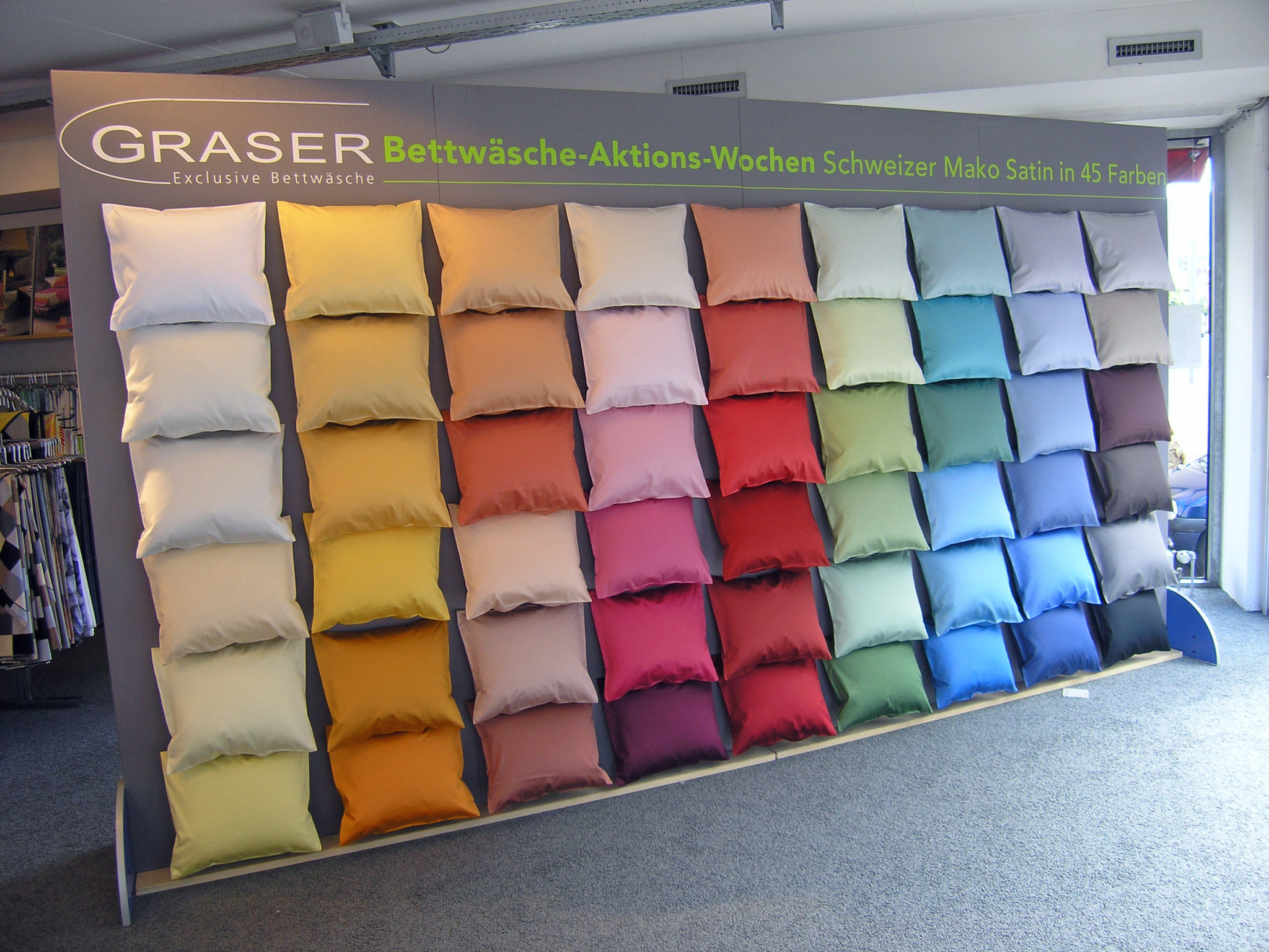 Graser - feinste Bettwäsche Graser Satin mit Kordel Uni Bettwäsche Einzelgrößen 48 Farben lieferbar