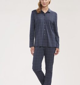 Féraud - Rösch Angebot-Größe 40-FÉRAUD Paris High Class Damen Pyjama Karo Design Interlock Druck dunkelgrau