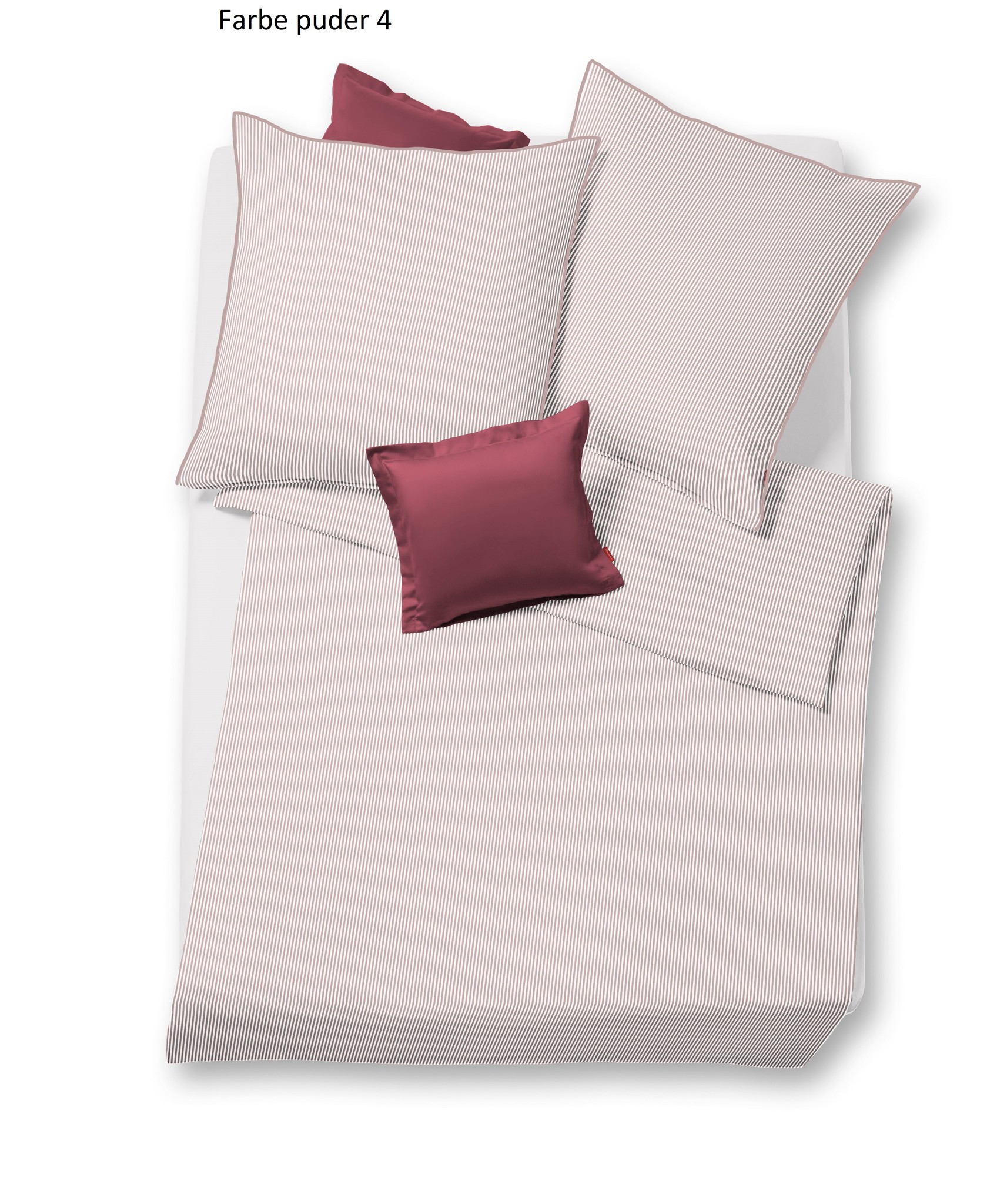 fleuresse – Hochwertige Bettwäsche    Maco Satin Bettwäsche-Classic Streifen-mit Paspel am Kissen