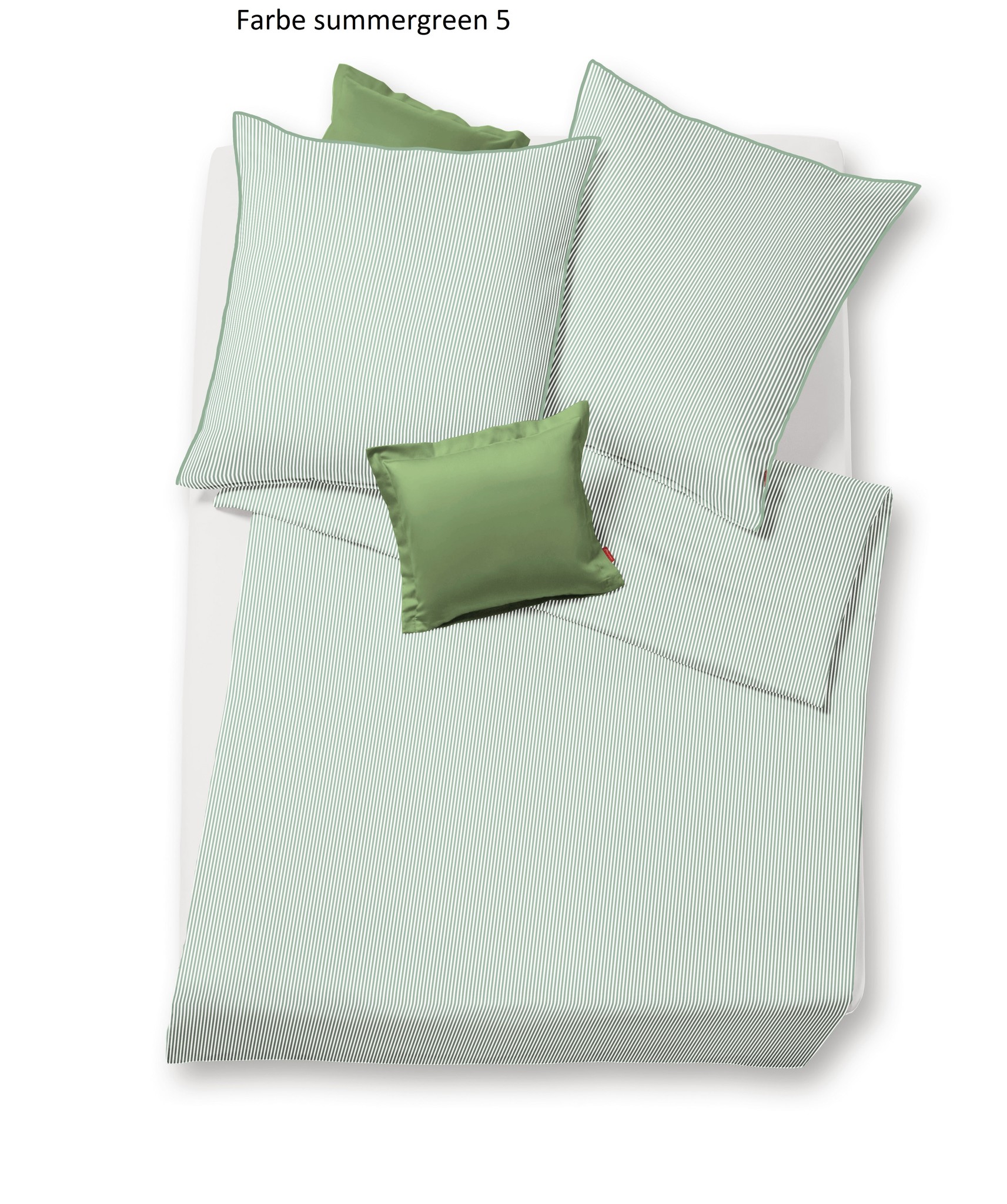 fleuresse – Hochwertige Bettwäsche    Maco Satin Bettwäsche-Classic Streifen-mit Paspel am Kissen